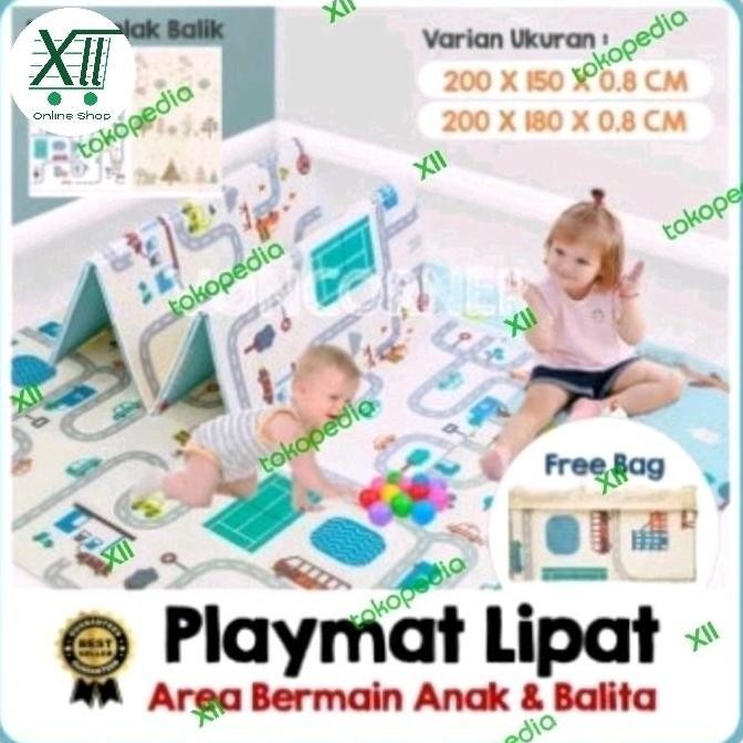 PROMO DISKON - XCLUSiVE PREMiUM Baby Playmat 80X200 Karpet Matras Lipat Anak