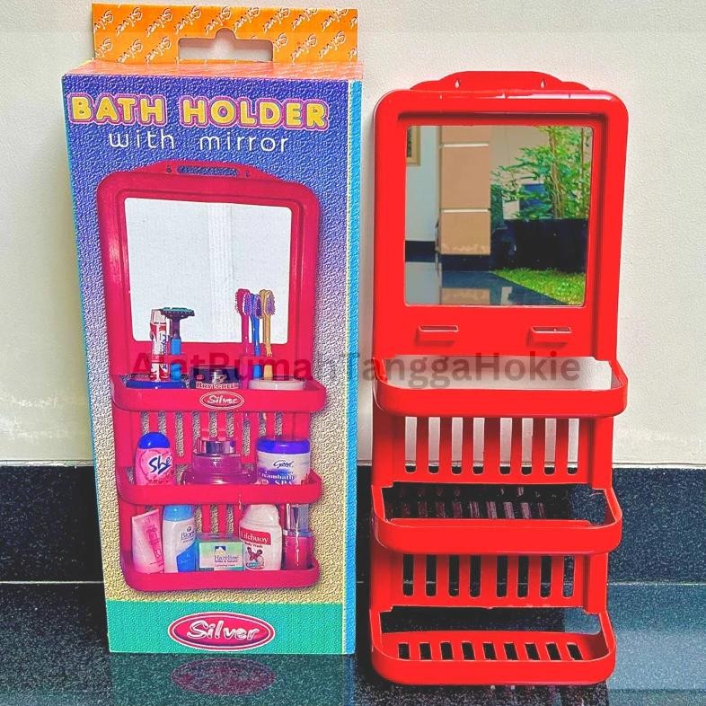 Rak Kamar Mandi Dinding Sabun Tempel Kosmetik Make Up Kaca Gantung Tempat Sabun Kaca Ukuran Besar aS