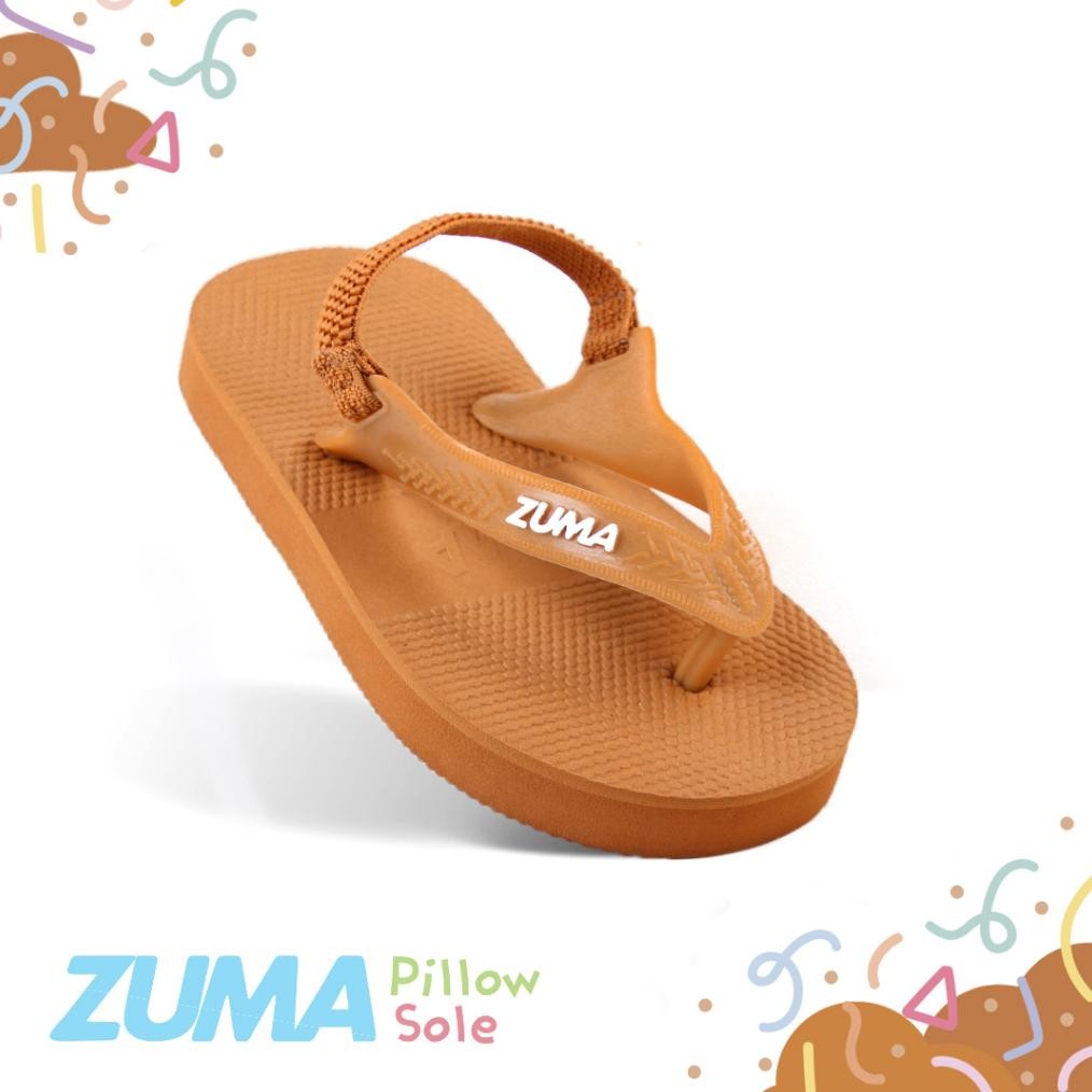 Rhh-1823 Zuma Baby Classic 7 Honey Ginger, Sandal Jepit Bayi Karet Tali Belakang, Cokelat Rhh-1823
