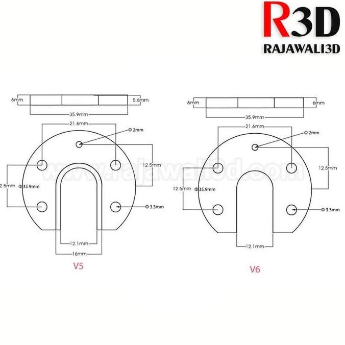 3D Printer E3D V5 Round Mount Mounting U-Shaped Bracket Plate