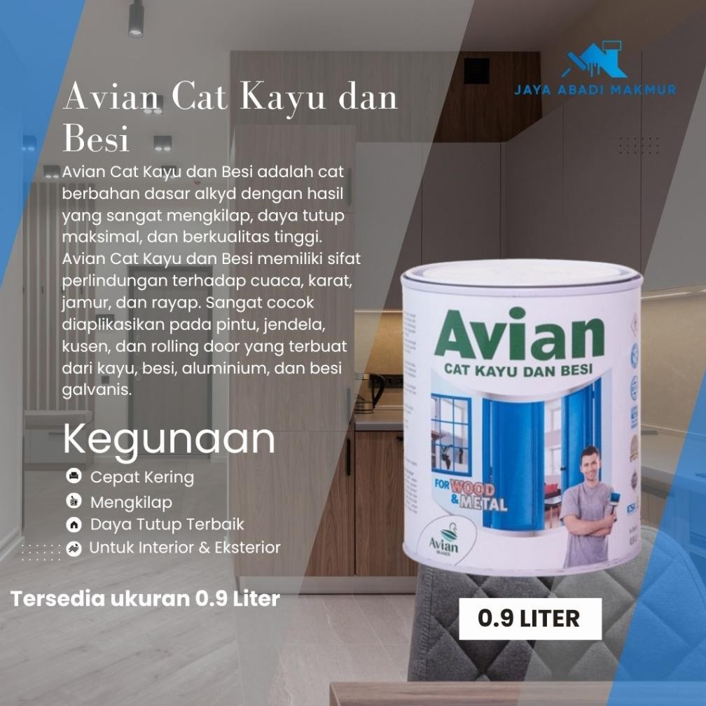 Avian Cat Kayu dan Besi 0.9 Liter / Warna Custom / Avian Tinting aSt
