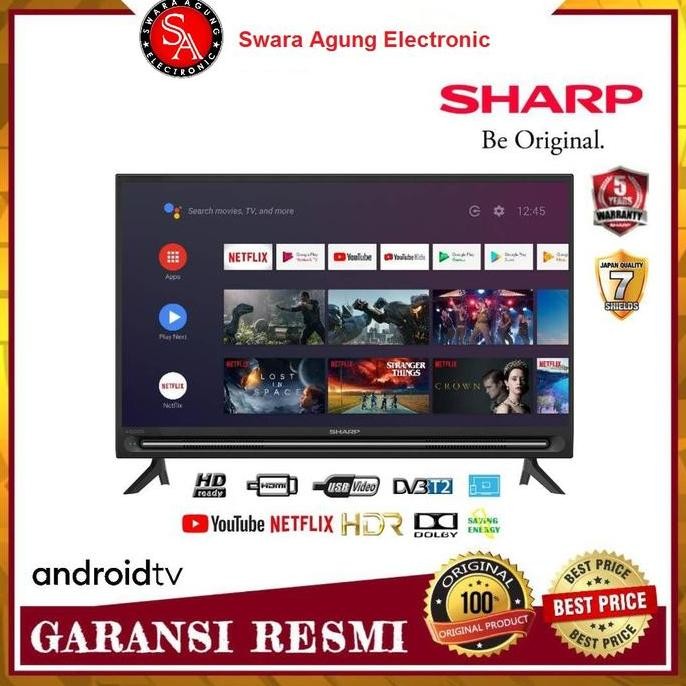 Led Android TV 32 Inch Sharp Type: 2T-C32BG1 (Khusus Daerah Medan)