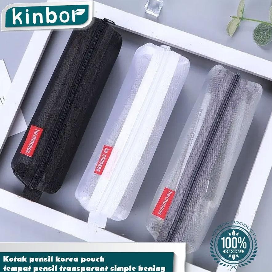 

Yui-7 Kotak Pensil Korea Pouch/ Tempat Pensil Transparant Simple Bening