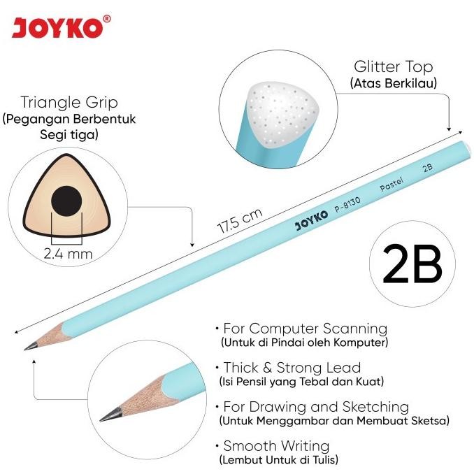 

Fj-44 Pencil Pensil Joyko P-8130 2B 1 Drum 36 Pcs Pastel Fj-44