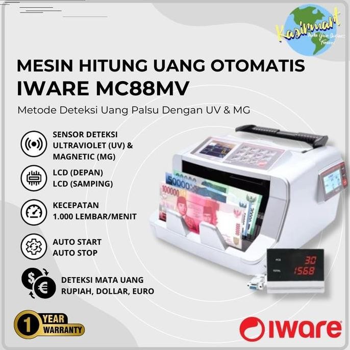 Mesin Penghitung Uang Campur Iware Mc-88Mvii Alat Hitung Uang Money Counter Mc88Mvii Mc88B