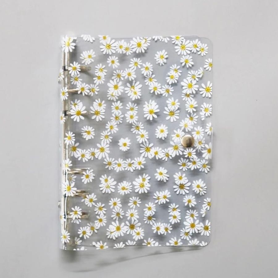Binder Cover Transparan A6 Daisy Binder Aesthetic A6 Keuangan Binder Tabungan