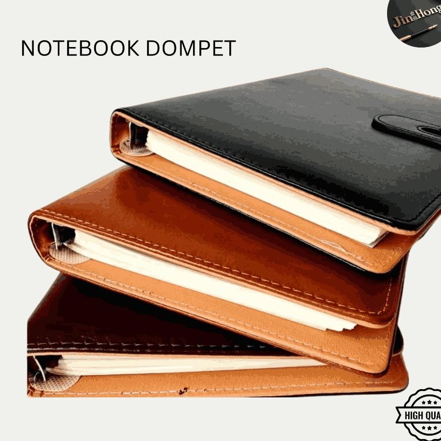 

Notebook Buku Tulis Catatan Agenda Binder Cover Dompet Bahan Kulit Tebal Jurnal Polos Bisa Custom