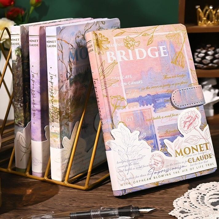 

Buku Harian Full Color Tipis Lukisan Buku Buku Notepad Kulit Bronzing Magnetic Bule Notebook