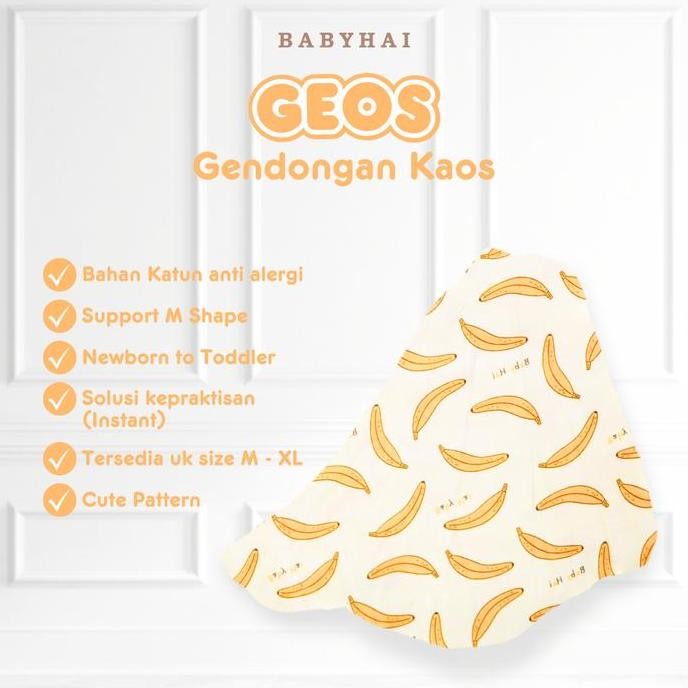 TERLARIS - BABY HAI Geos - Gendongan Kaos 2 Lapis Anti Ribet