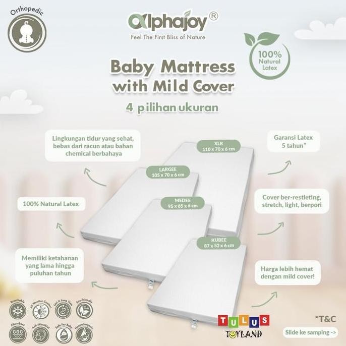 TERMURAH - Alphajoy Baby Mattress Mild Cover kasur bayi 00% Natural Latex 9 x 6 size 0 x 70 uk 0 x 7