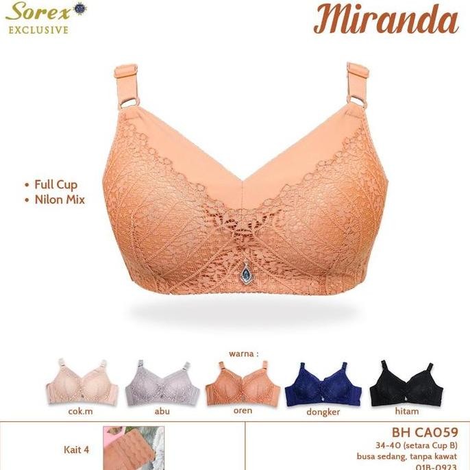 Bra BH Sorex CA 059 Tanpa Kawat Busa Sedang Kait 4 (Cup B)