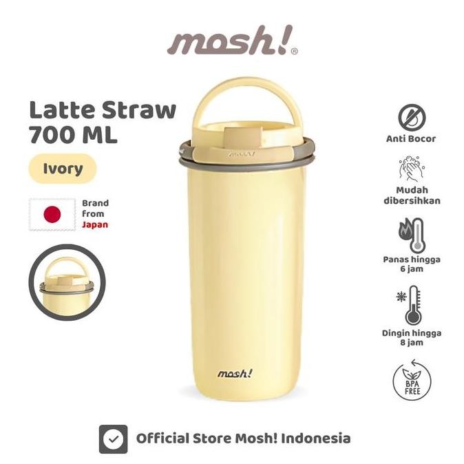 Mosh Latte Straw Gradient Tumbler - Botol Minum Stainless Steel 700ml