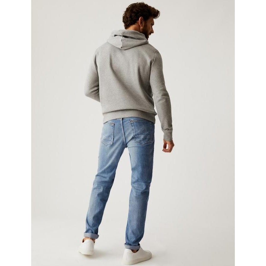 Sale M&S - Tapered Fit Vintage Wash Stretch Jeans - Blue Tint, 40-42