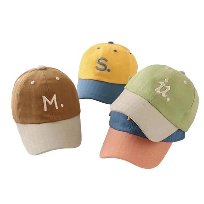-4 tahun | IMPORT | Topi Baseball Motif Huruf A B C M N P S U Inisial Nama Anak Perempuan Topi Bisbo