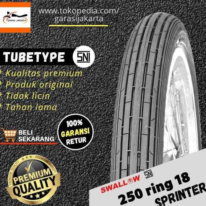 BAN LUAR MOTOR SWALLOW 250-18 RING 18 S-201 SPRINTER SWALLOW