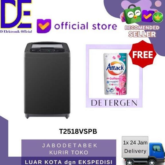 NEW LG T2518VSPB MESIN CUCI TOP LOADING 18 KG INVERTER 800 RPM