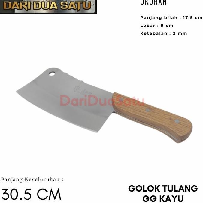 TERBARU - Golok Tulang Pisau Daging Gagang Kayu