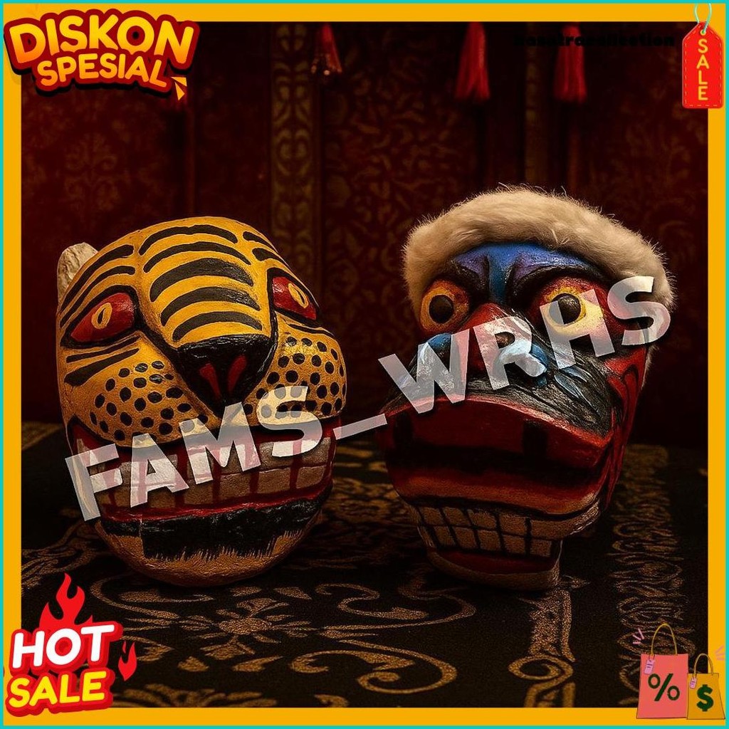 Barongan Kepruk Kucingan Kepala Barongan Jaranan Barongan Kayu (Bisa Cod)