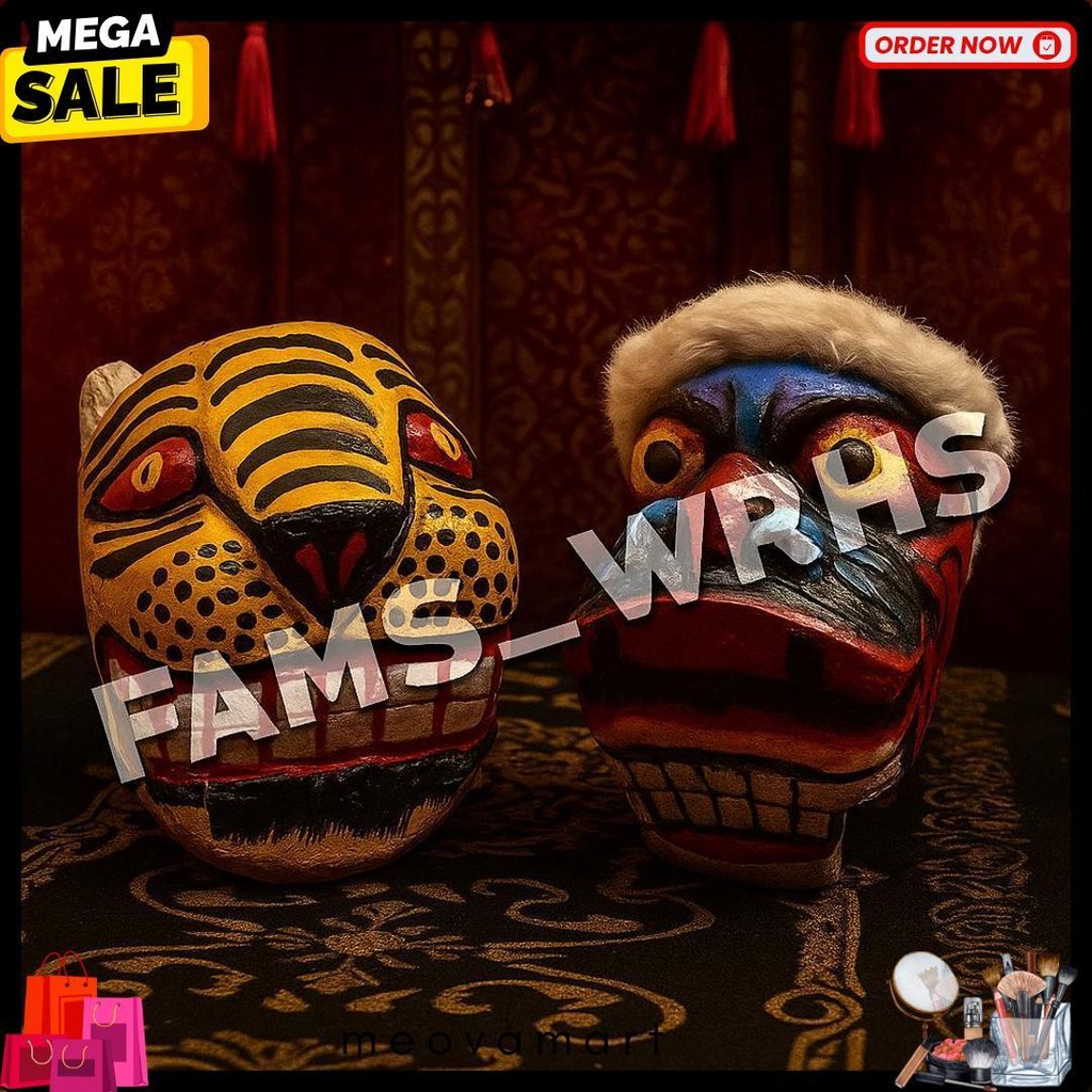 Barongan Kepruk Kucingan Kepala Barongan Jaranan Barongan Kayu (Bisa Cod)