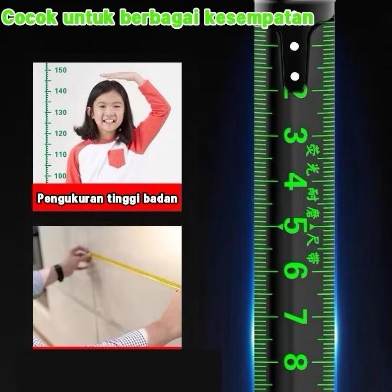 Terbaik Alat Ukur Meteran / Pita Pengukur Baja / Fluoresceruos Industri Auto Lock steel Tape Ukur /M