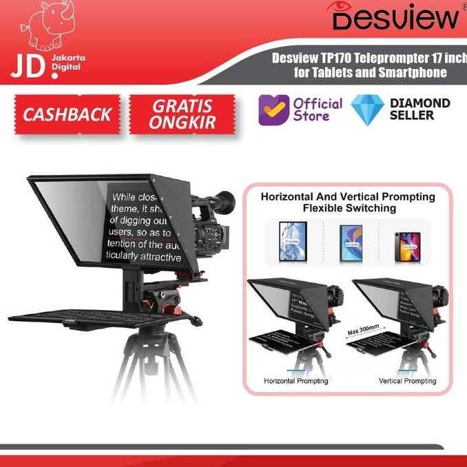 TERBARU - Desview TP170 / TP-170 Teleprompter 17 inch for Tablets and Smartphone