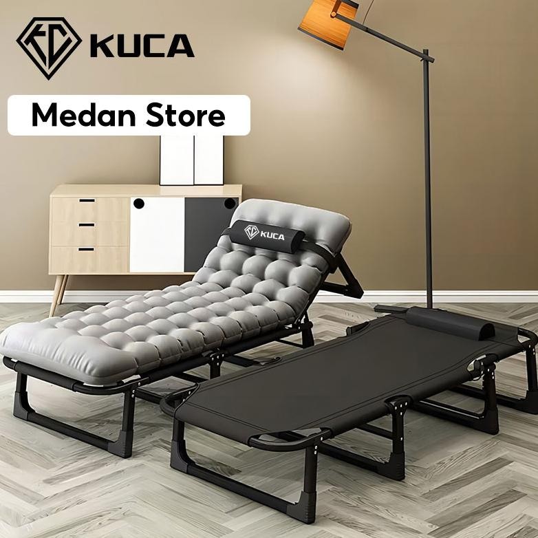[Pengiriman Dari Medan ] KUCA Tempat Tidur Lipat Kursi Malas Folding Bed Kursi Santai Lipat [ Garans