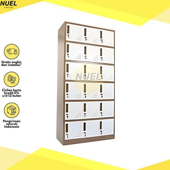 TERLARIS - NUEL Loker Besi / Locker Besi / Kabinet Besi / Loker Besi 18 Pintu
