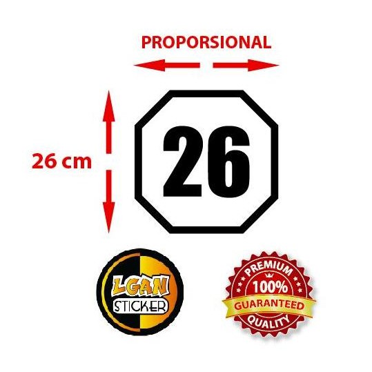 

Stiker Angka Model Segi Delapan Bahan Oracal Glossy Uk 26 Cm