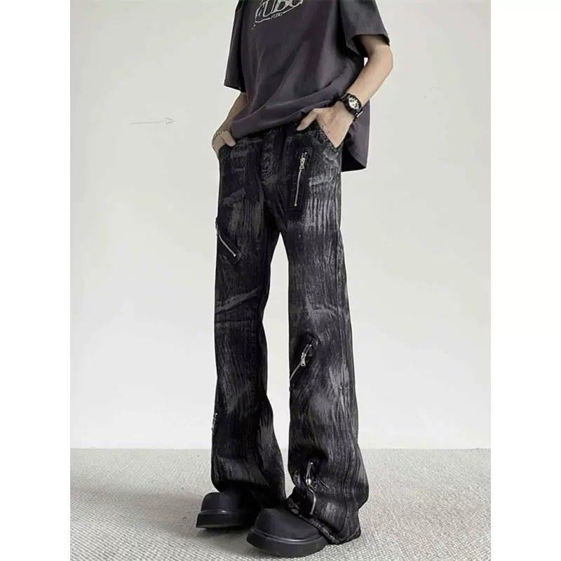 Celana Jeans Pria Warna Gradasi Tie Dye Baru