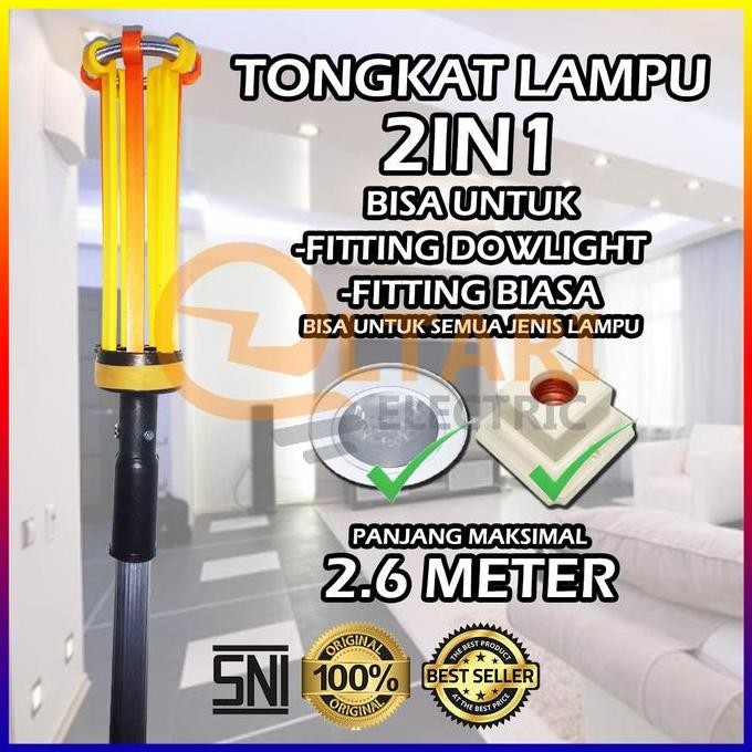 TONGKAT LAMPU STICK TONGKAT PEMASANG PENGGANTI LAMPU STIK LAMPU ALAT PASANG LEPAS GANTI [DOWNLIGHT]