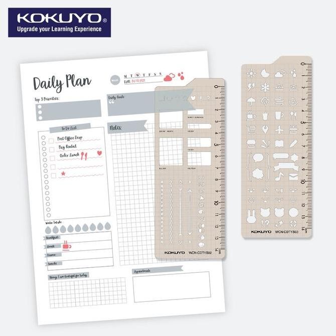 

BEBAS ONGKIR - Kokuyo MO Techo Template Ruler Stencil - ICON WCN-CDTYS