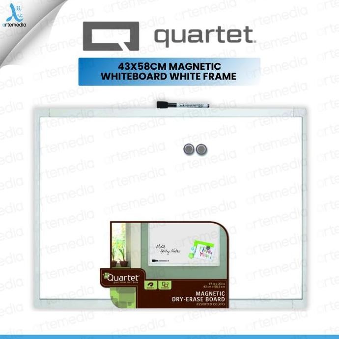 

NEW QUARTET Magnetic Whiteboard White Frame Papan Tulis Putih Magnetic Serbaguna 43x58cm