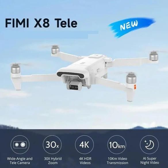 BEBAS ONGKIR - FIMI X8 TELE / TELE MAX 4K 48MP Drone Camera 3-Axis Gimbal 10km + Megaphone - Drone F