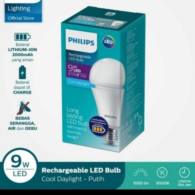 Bst Ready Lampu Emergency Philips Led 9 Watt Putih Lampu Darurat Otomatis Best Seller