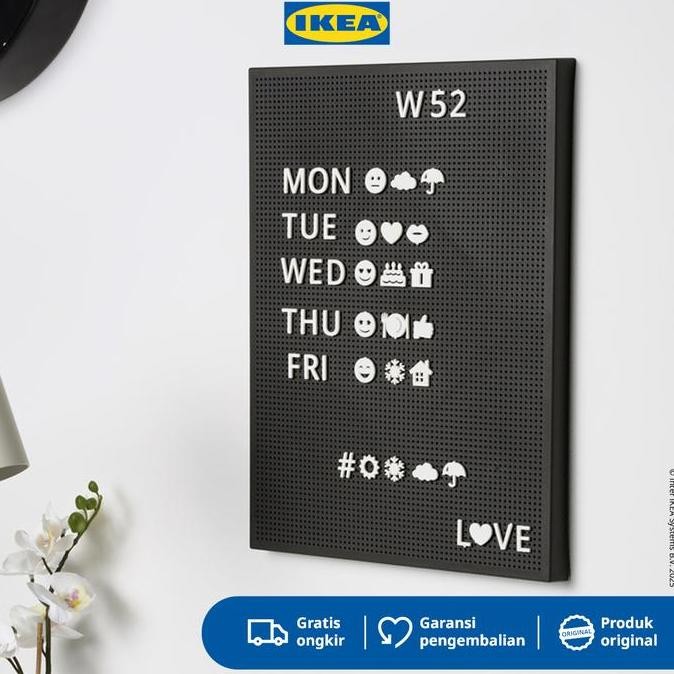 

BEBAS ONGKIR - IKEA SVENSS Papan Memo Berlubang Dengan Huruf 30x40 cm Plastik