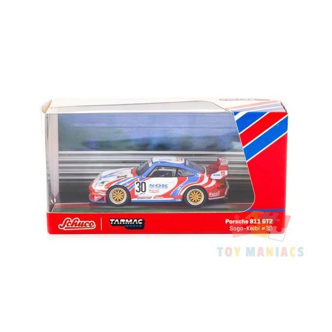 Schuco X Tarmac Works 1/64 Porsche 911 GT2 Sohgo-Keibi #30 - COLLAB64