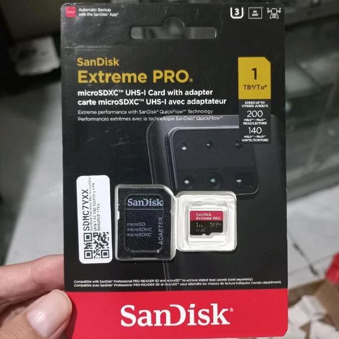 TERBARU - MICRO SD 1TB SANDISK EXTREME PRO 200 MB/S ORIGINAL 1 TB MICROSD ORI MINI CAMERA CLASS 10 T