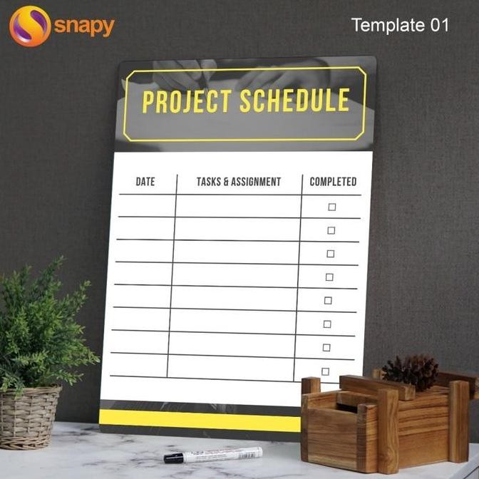 Weekly Planner Akrilik | Wall Planner Dinding | Schedule Board Kantor
