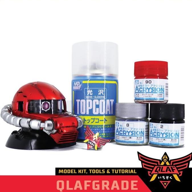 

TERBARU - PAKET CAT TITANIUM RED ACRYSION ACRYLIC - N2 N8 N90 - TOP COAT GLOSS