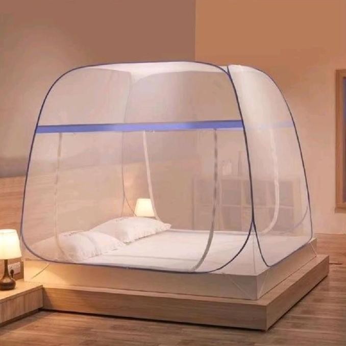 Kelambu Kotak Anti Nyamuk Tenda Lipat Dewasa Jumbo Ukuran 200X200 Cm Portabel Selambu Lipat Dewasa P