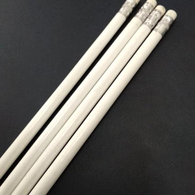 

pensil putih polos penghapus murah, pensil bulat putih murah