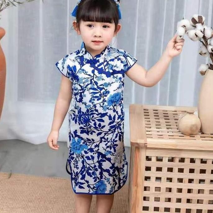 CHEONGSAM DRESS PESTA ANAK BAJU BATIK PESTA ANAK MURAH CHONGSAM MERAH