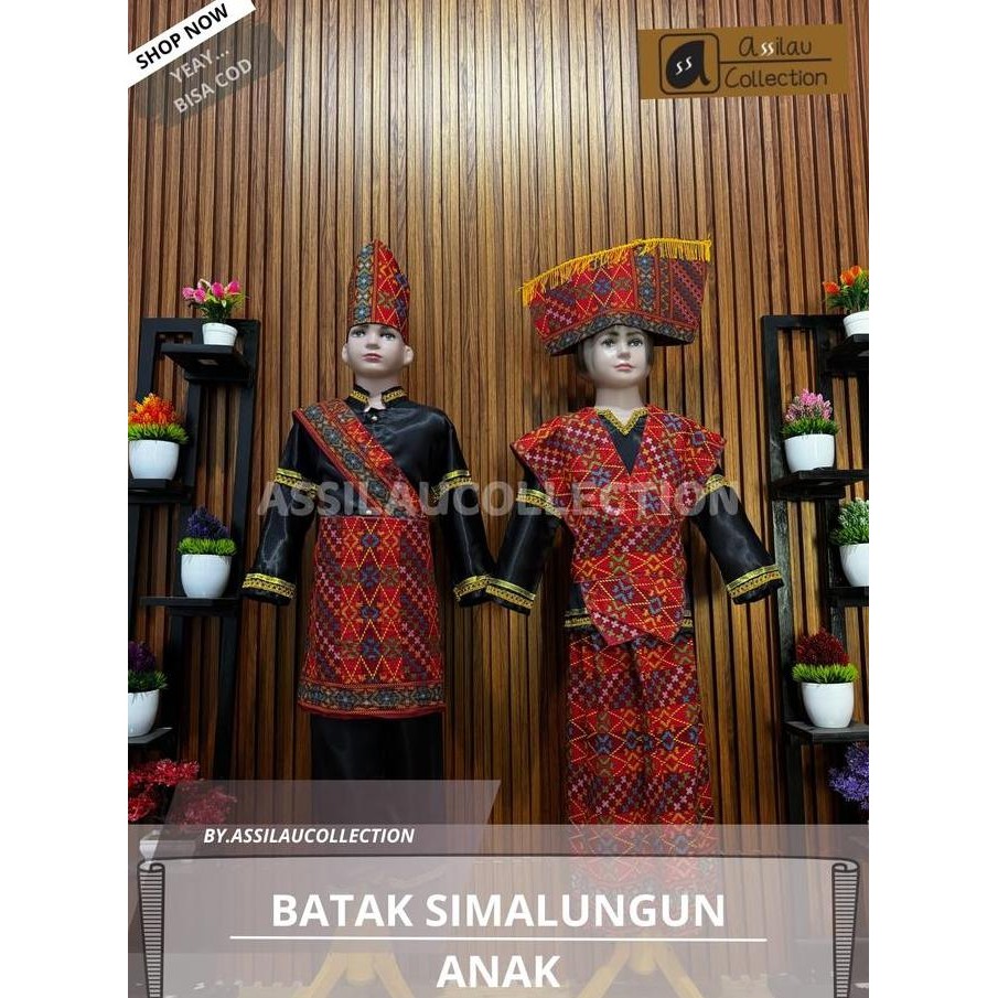 Baju Adat Anak Batak Simalungun Satuan (Laki/Cewek) Pakaian Aksesoris