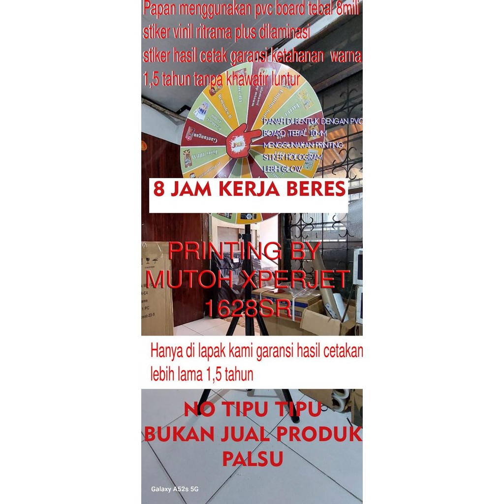 

Promo Roda undian / roda keberuntungan / wheel of fortune CUSTOM Printing COD