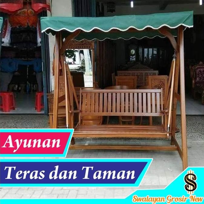 Ayunan Taman dan Teras Kursi Bangku Kayu Jati