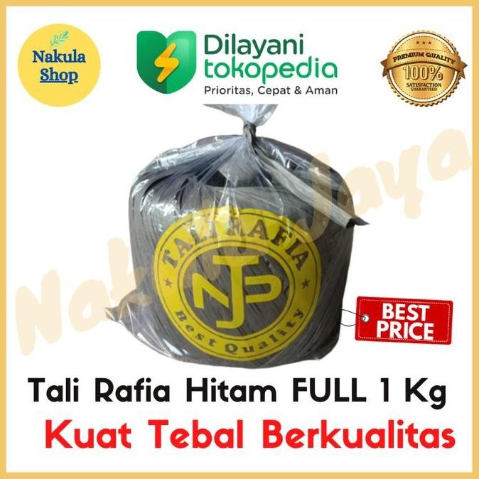 

NEW - KHUSUS - GROSIR BALL Tali Rafia Kiloan / Tali Plastik Warna Hitam Kuat dan Tebal