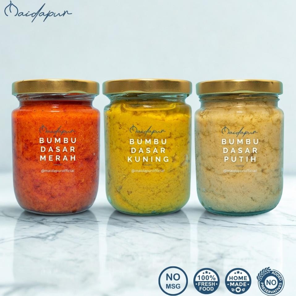 

Maidapur Paket Hemat Bumbu Dasar Merah Putih Kuning 250G Bumbu N Siap Pakai Dalam Jar Kaca