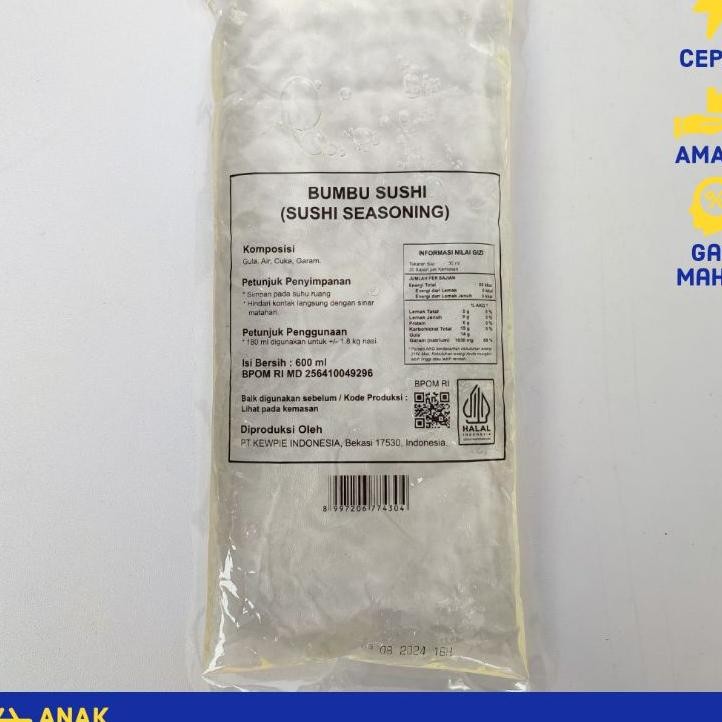 

Kewpie Sushi Seasoning 600Ml Cuka Sushi Vinegar Bumbu Halal