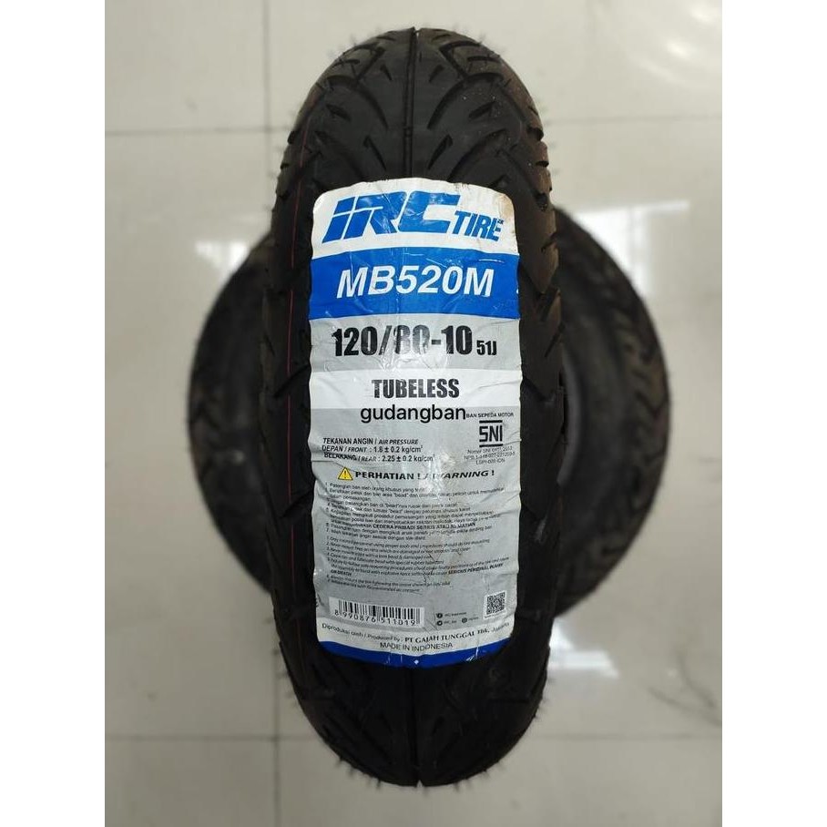 R Ban Luar Irc Mb520M 120 80 - 10 51J Tubeless