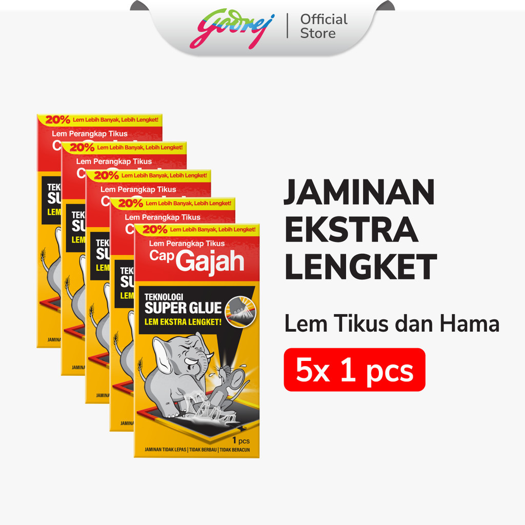 Cap Gajah Lem Perangkap Tikus dan Hama 60gr x5